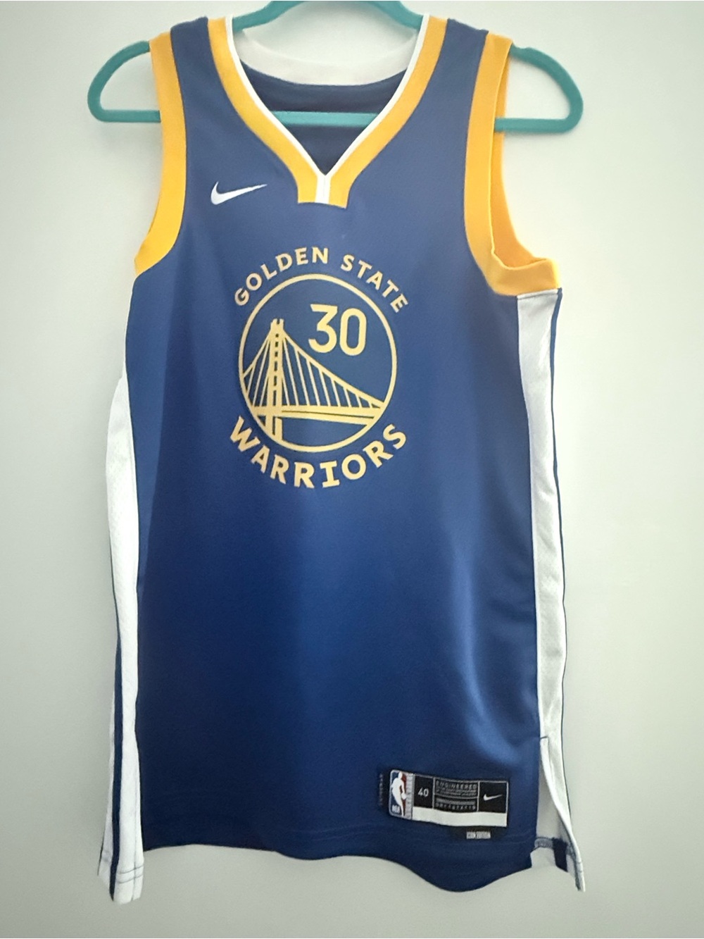 NBA Golden State Warriors Blue and Yellow Jersey #30